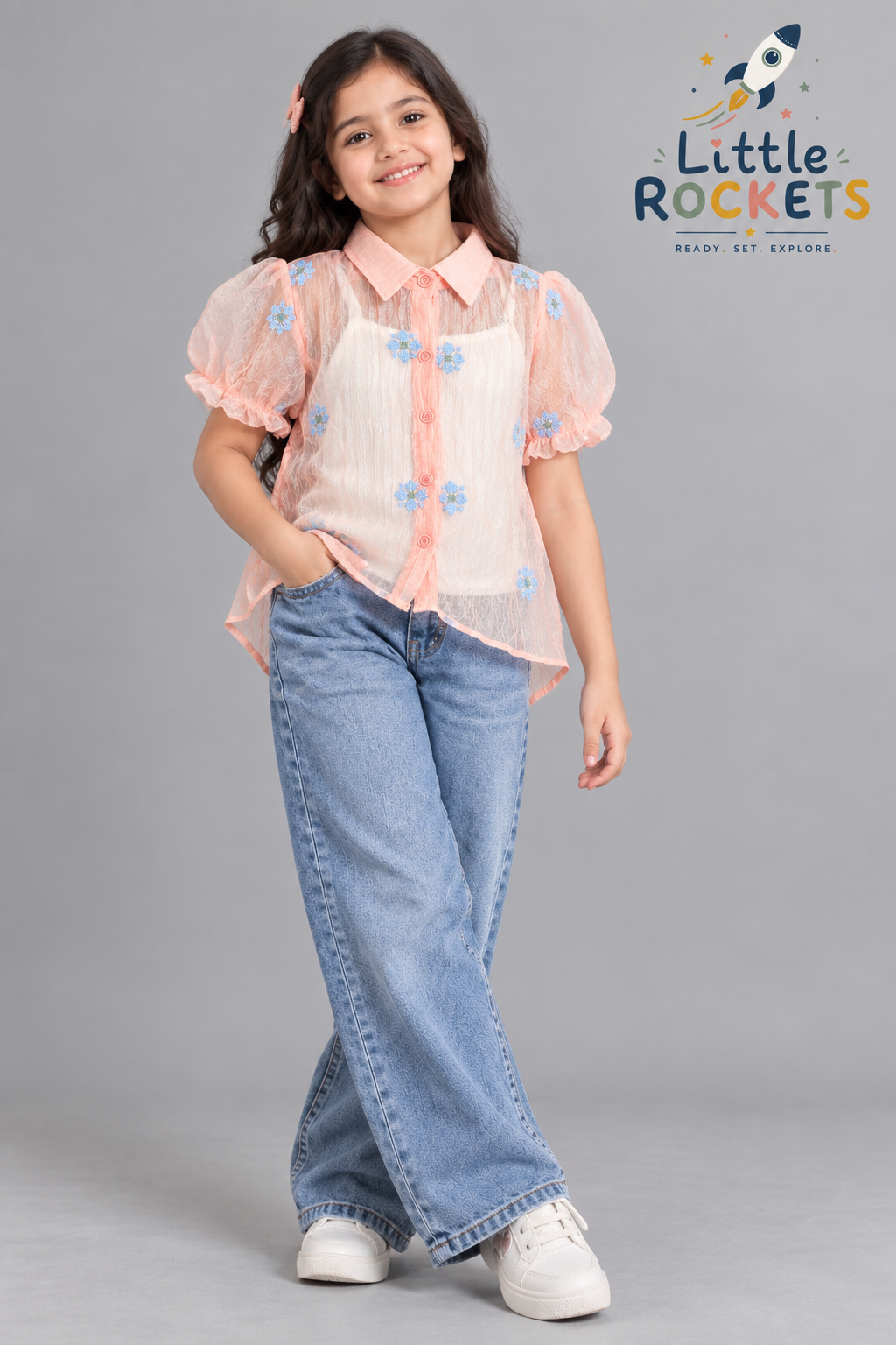 Peach Blossom Shirt for Girls