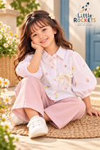 Blush Floral Shirt for Girls – view 2