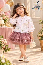 Blush Floral Shirt for Girls – view 3
