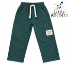 Teal Cargo Joggers for Kids – view 3