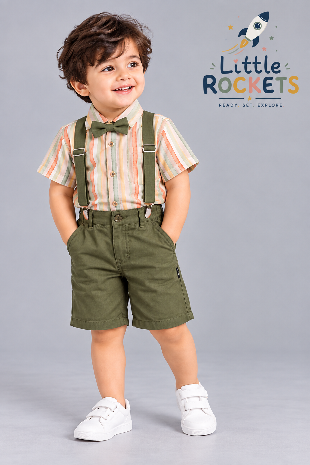 Olive Suspender Set for Boys