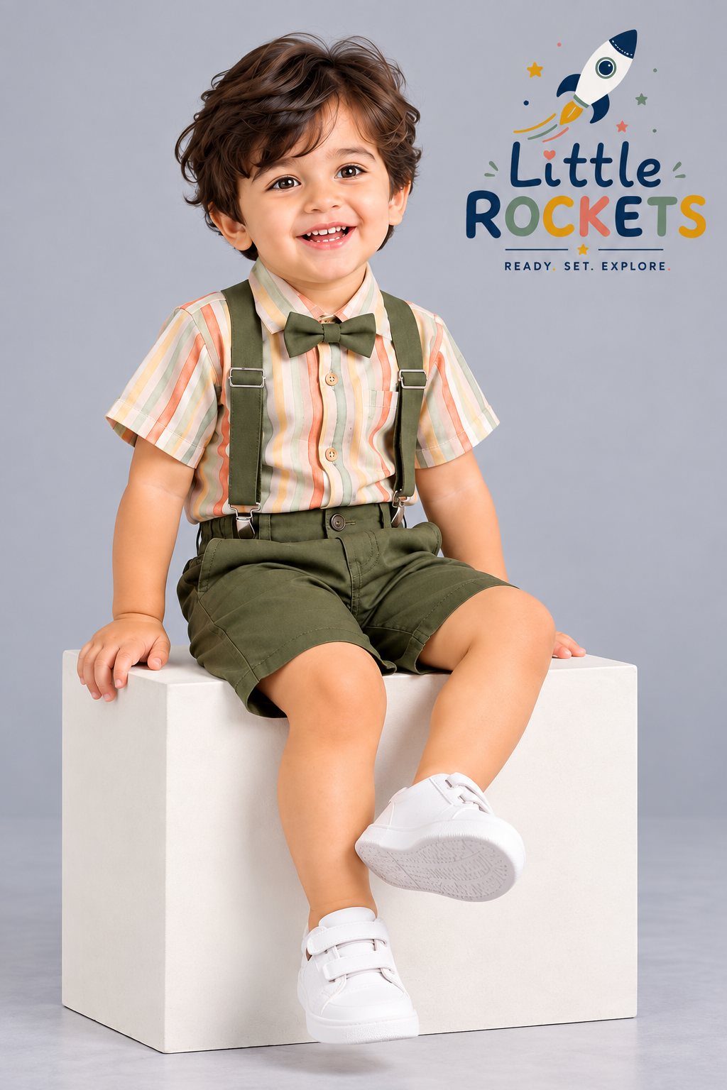Olive Suspender Set for Boys – view 2