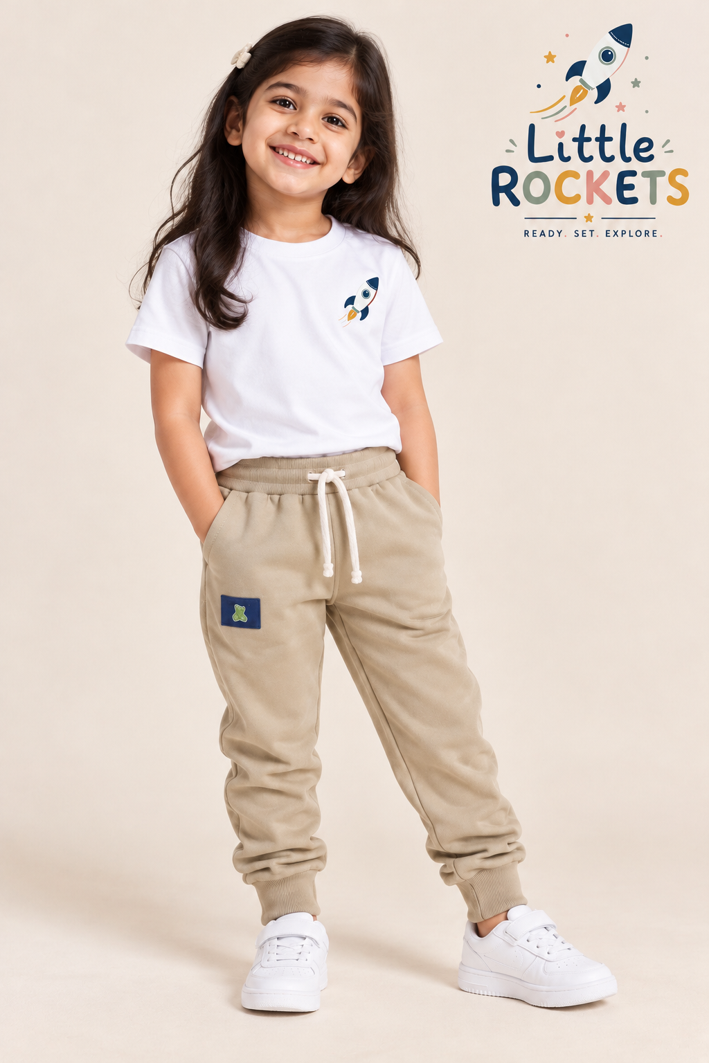 Sand Beige Joggers for Kids