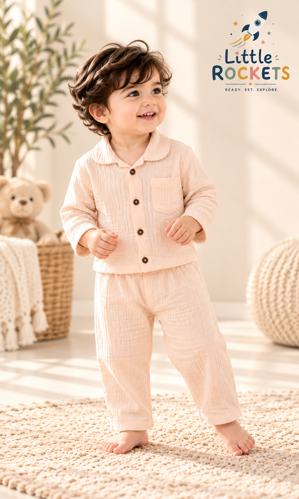 Blush Pink Baby Night Suit