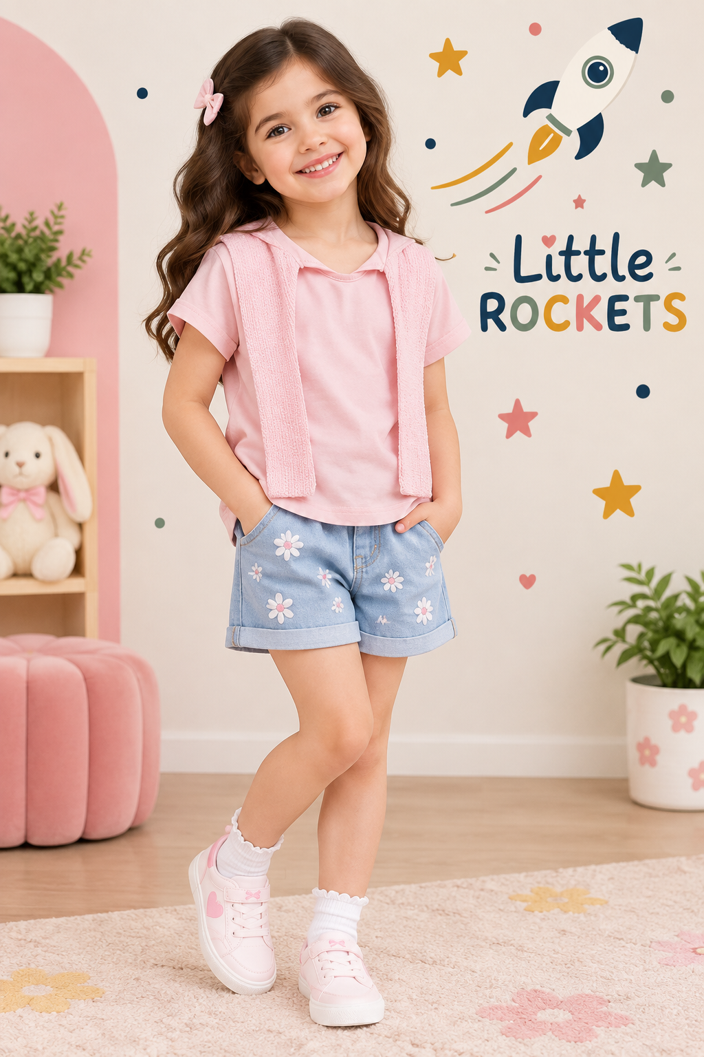 Pink Layered Vest Top for Girls