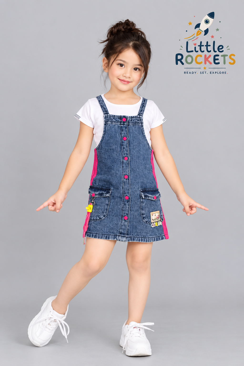Denim Pinafore Dress for Girls