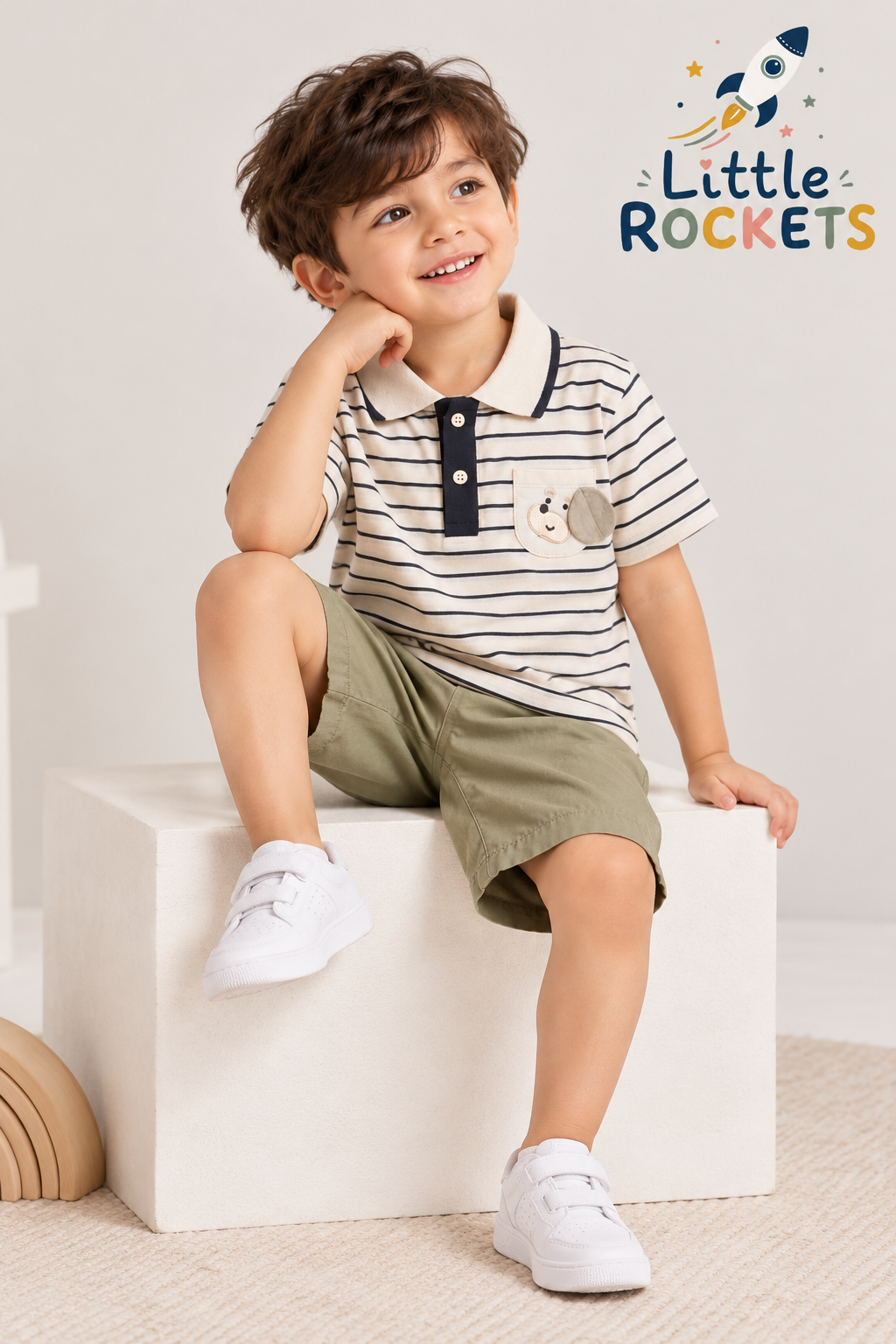 Striped Polo Co-ord Set for Boys – view 2
