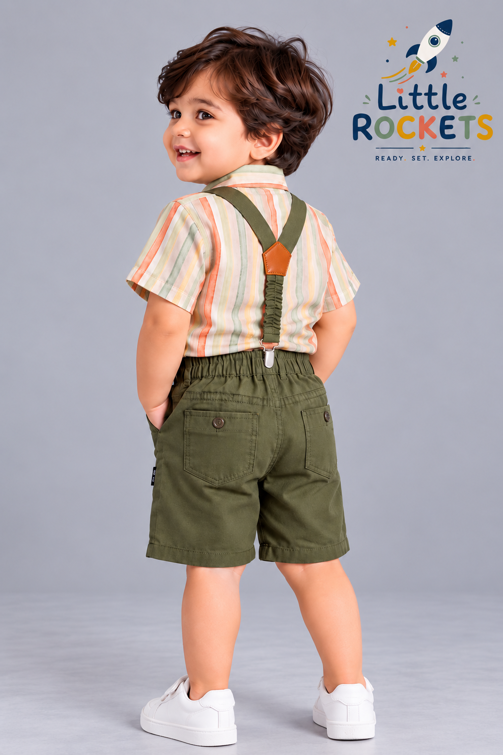 Olive Suspender Set for Boys – view 3