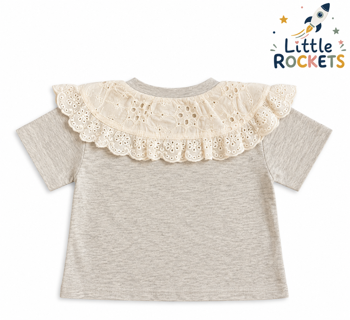 Lace Collar Bow T-Shirt for Girls – view 5
