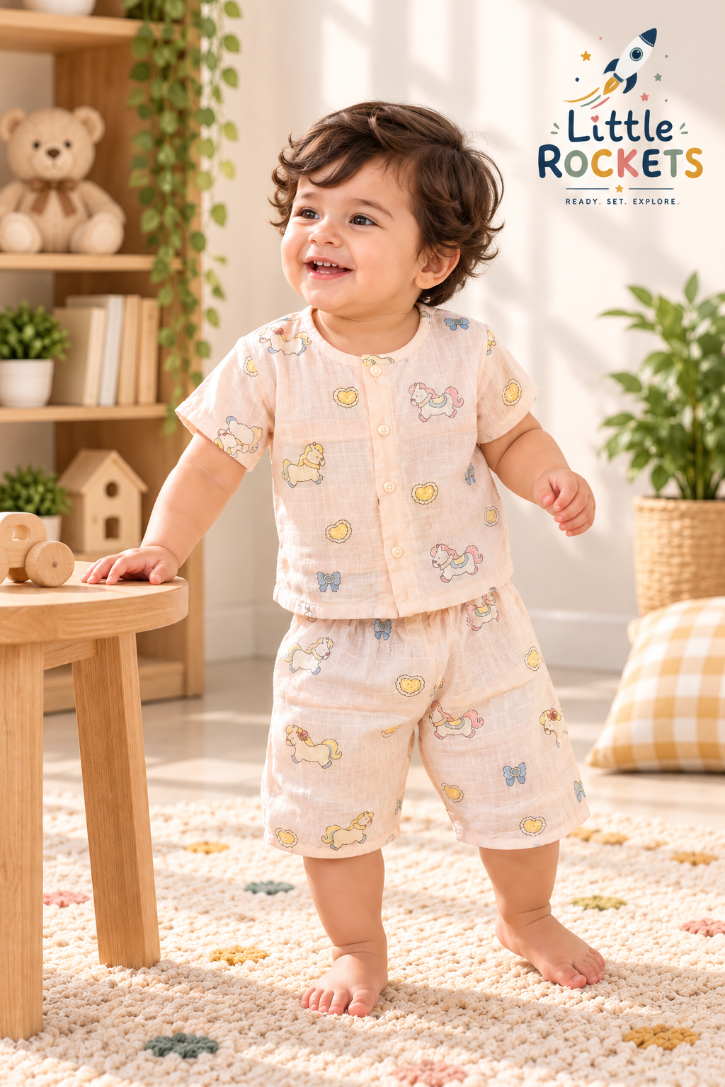 Unicorn Pink Baby Night Suit