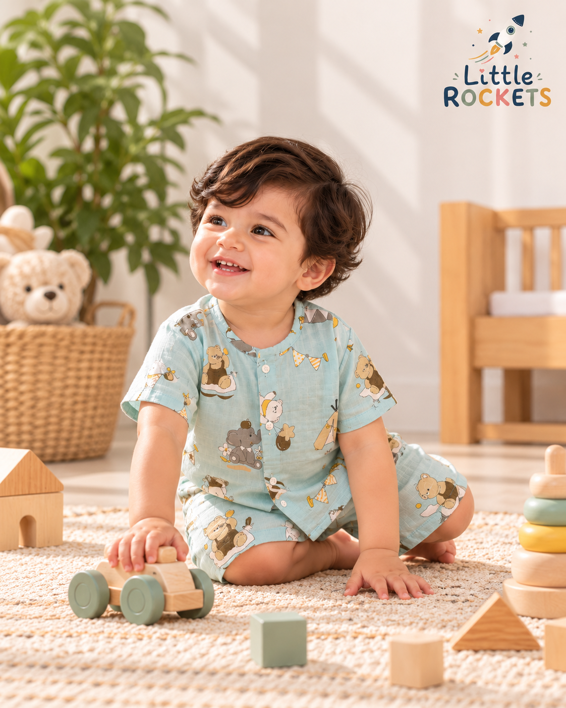 Aqua Teddy Baby Co-ord Set – view 2