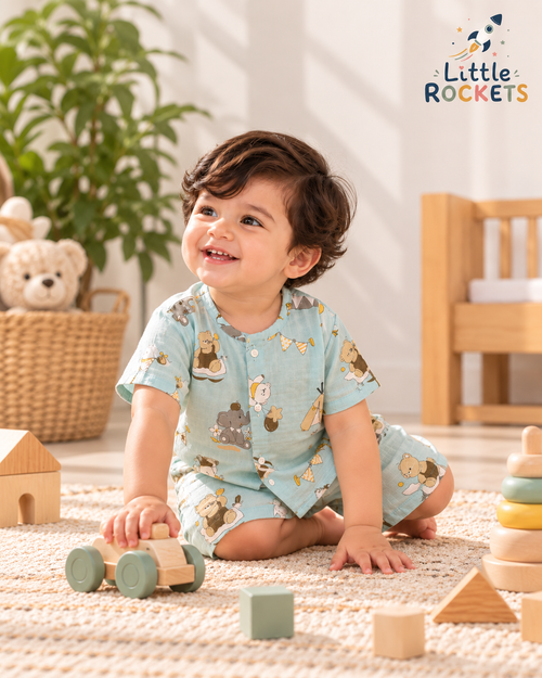 Aqua Teddy Baby Co-ord Set – view 2