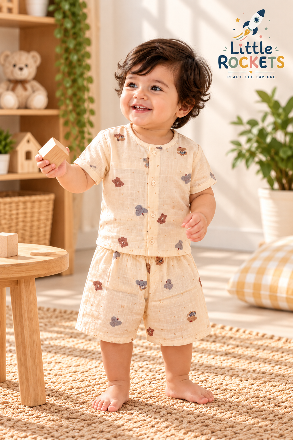 Teddy Bear Baby Night Suit