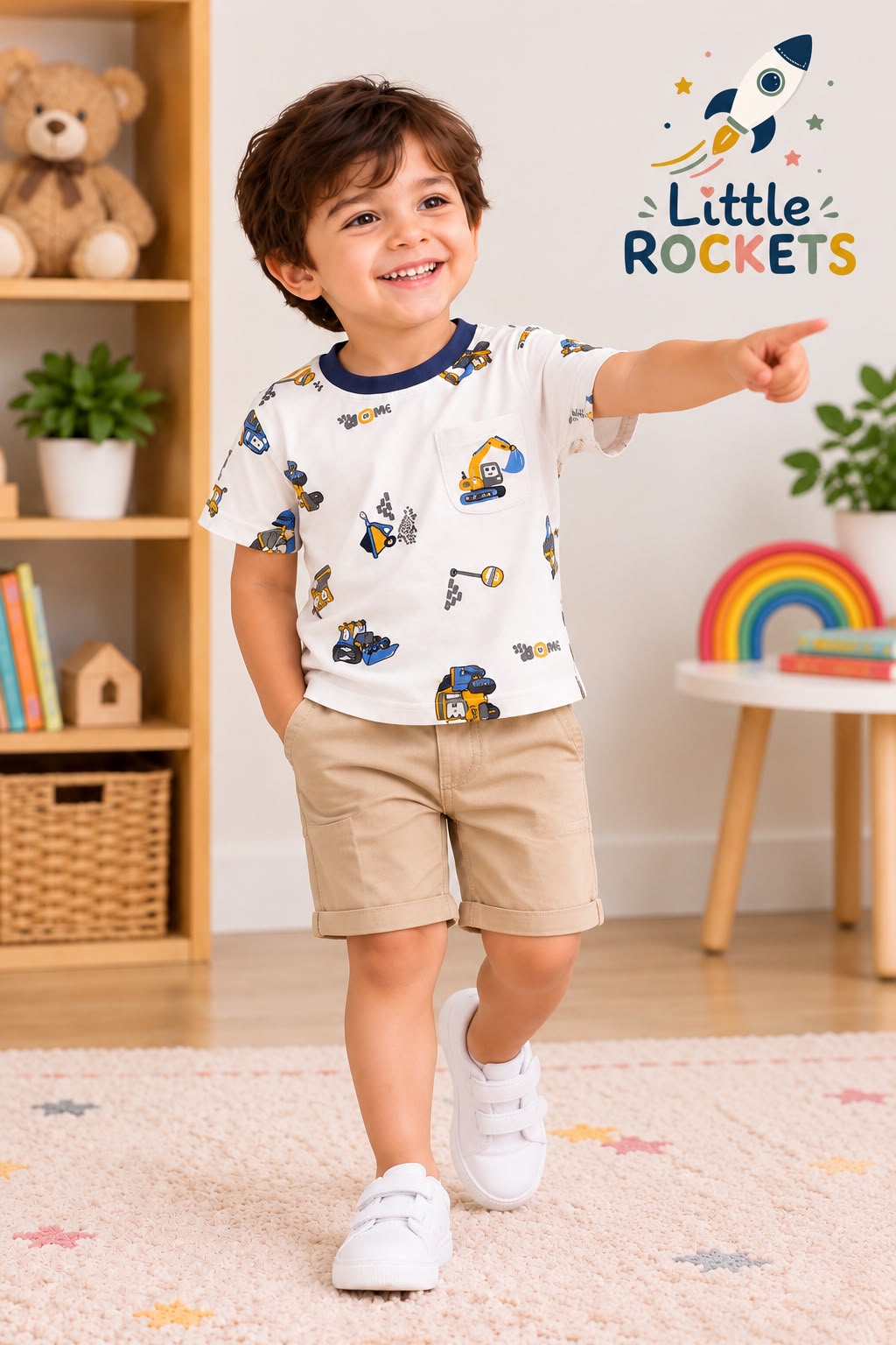 Vehicle Print T-Shirt for Kids
