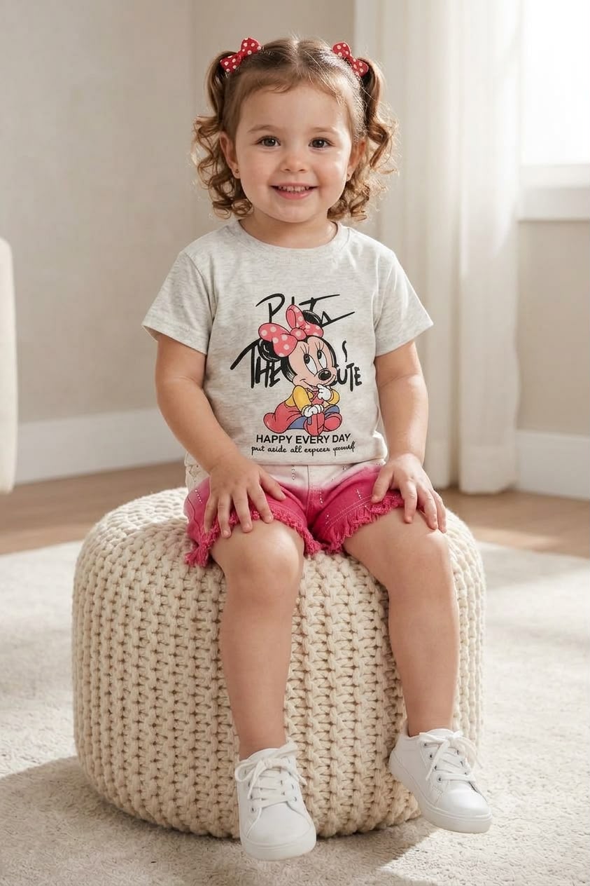 Minnie Top & Fringe Shorts Set
