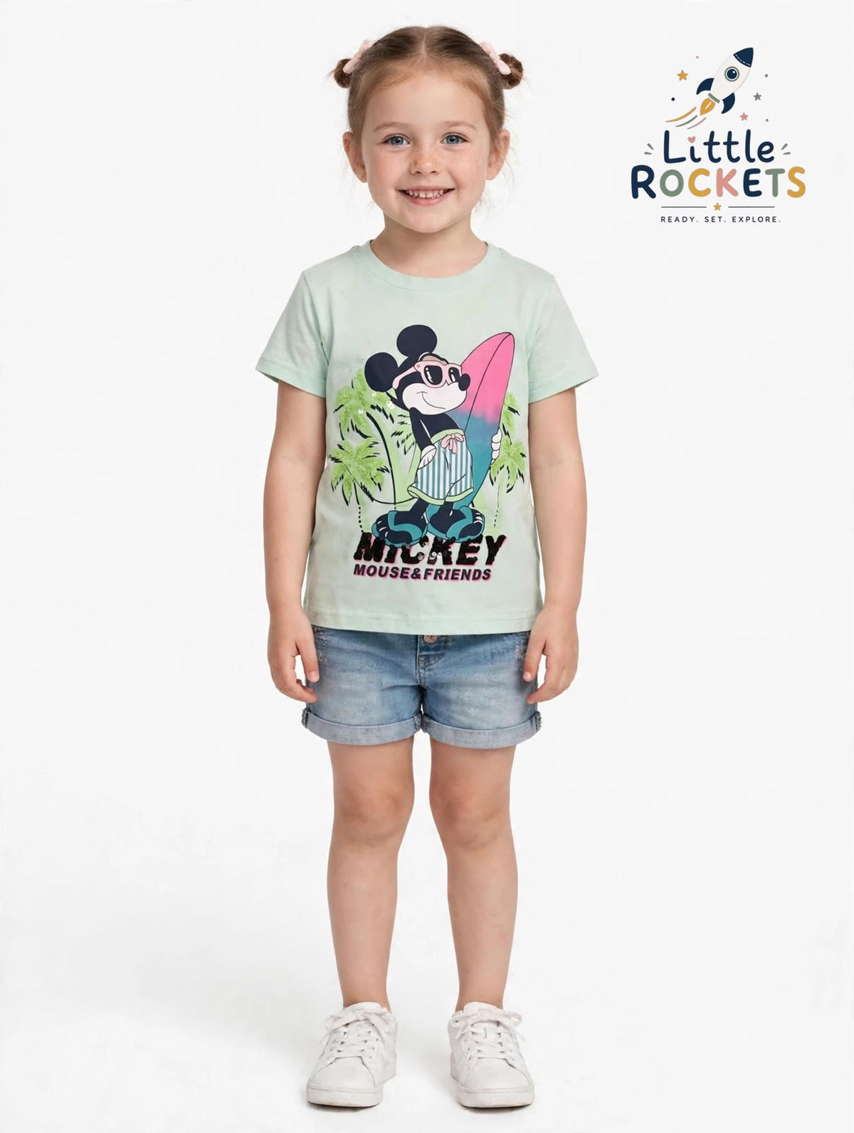 Surfing Mickey T-Shirt for Girls