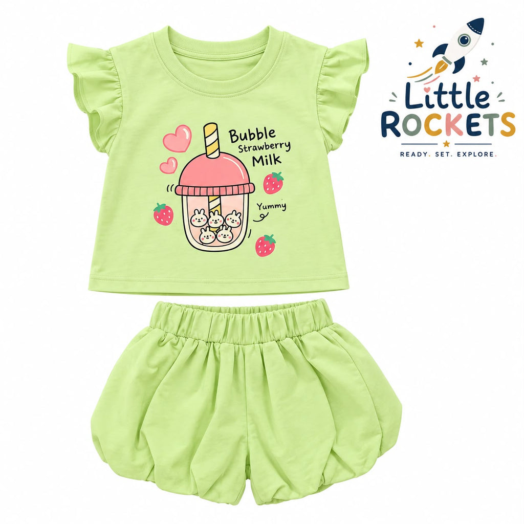 Strawberry Green Dress for Girls – view 4