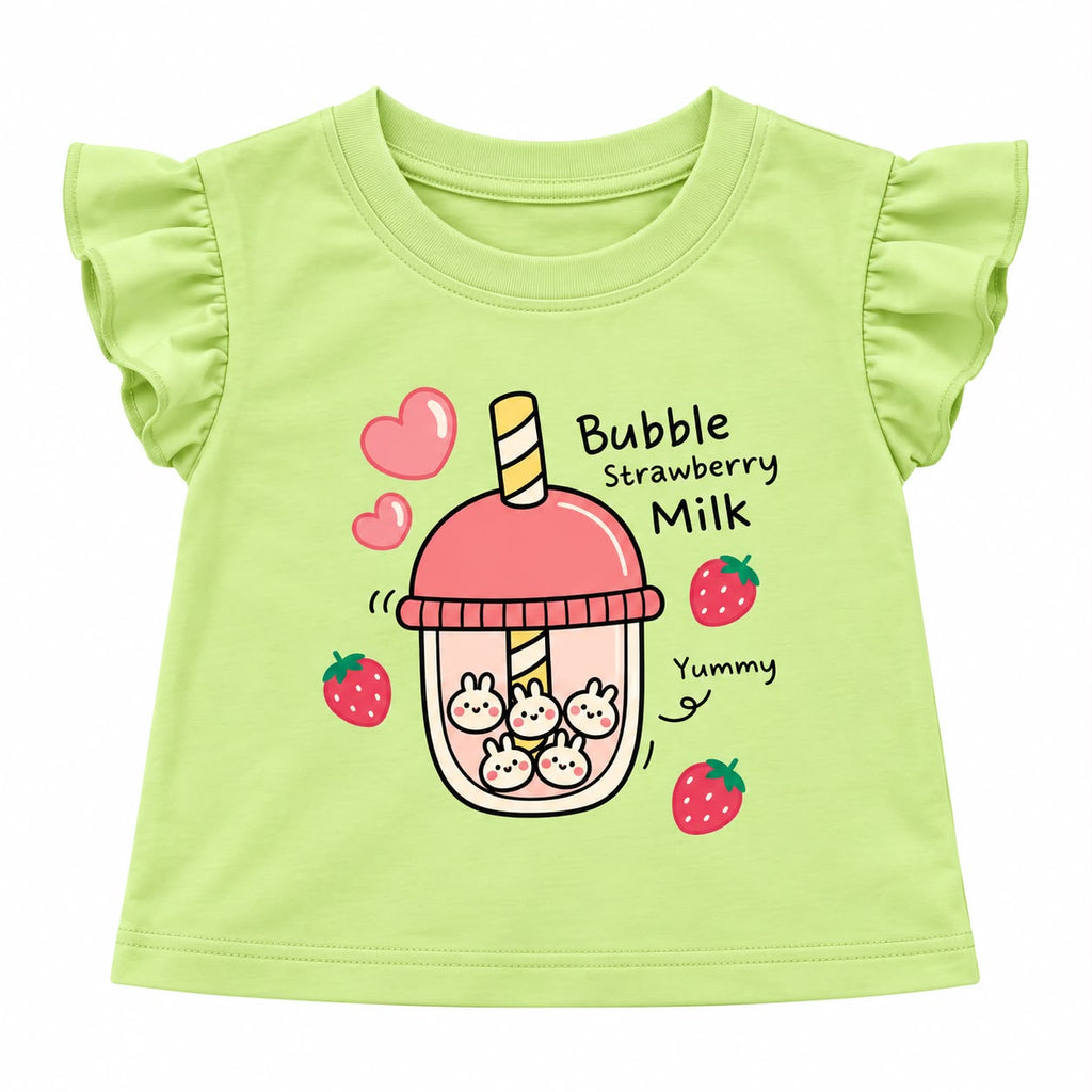 Strawberry Green Dress for Girls – view 3
