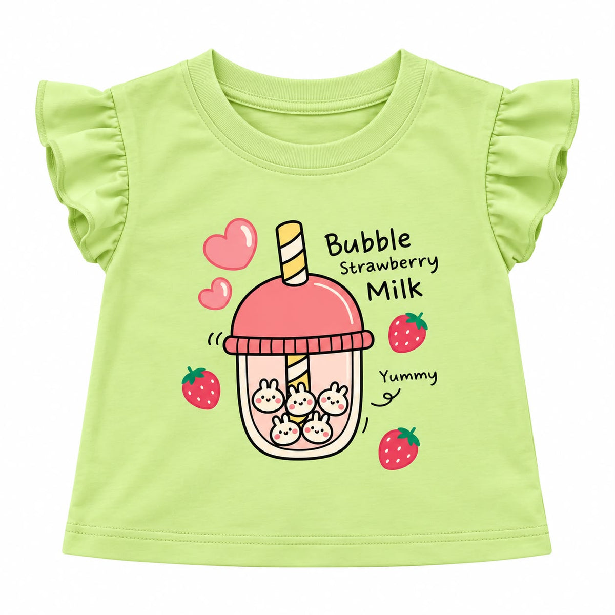 Strawberry Green Dress for Girls – view 3