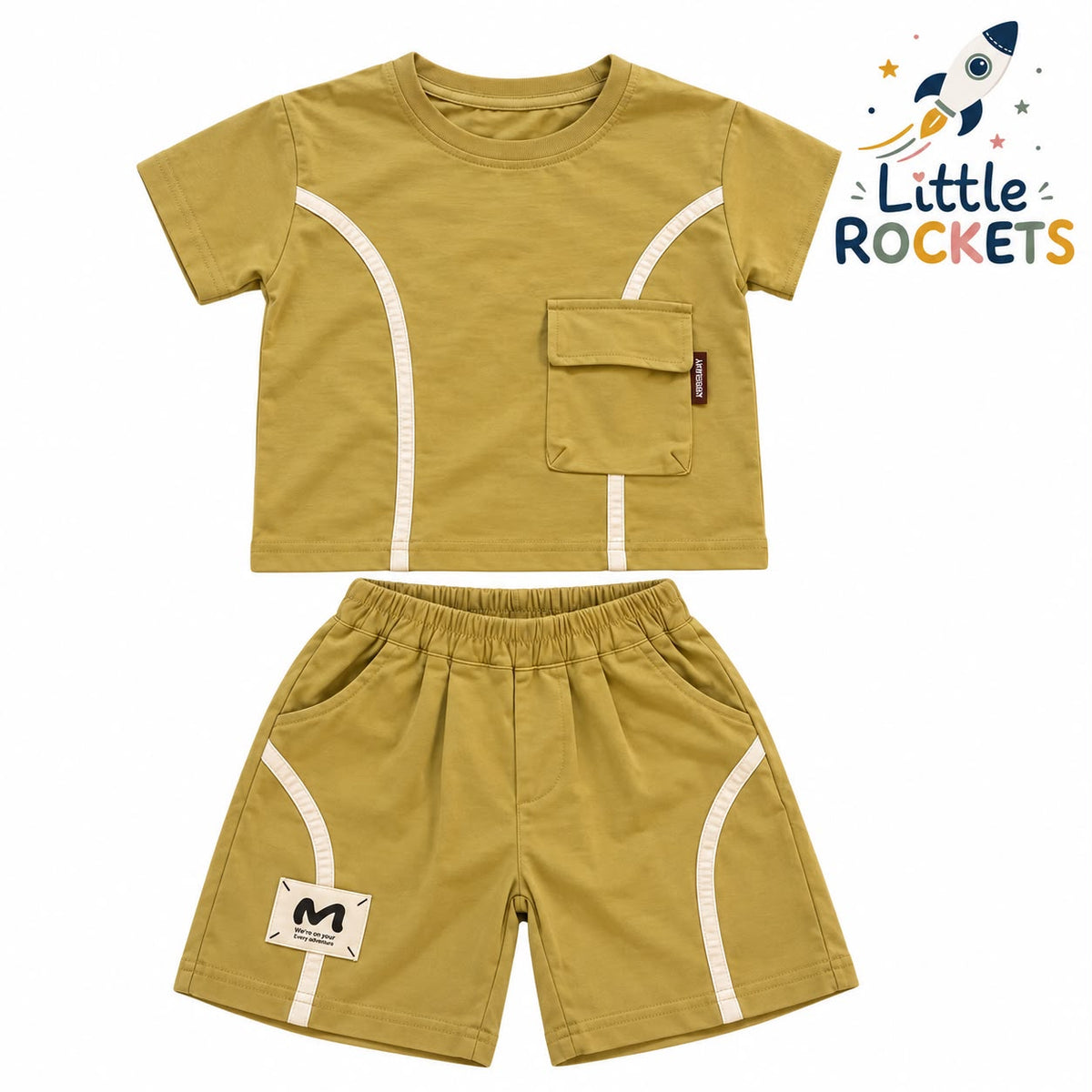 Olive Cargo Co-ord Set for Boys – view 3