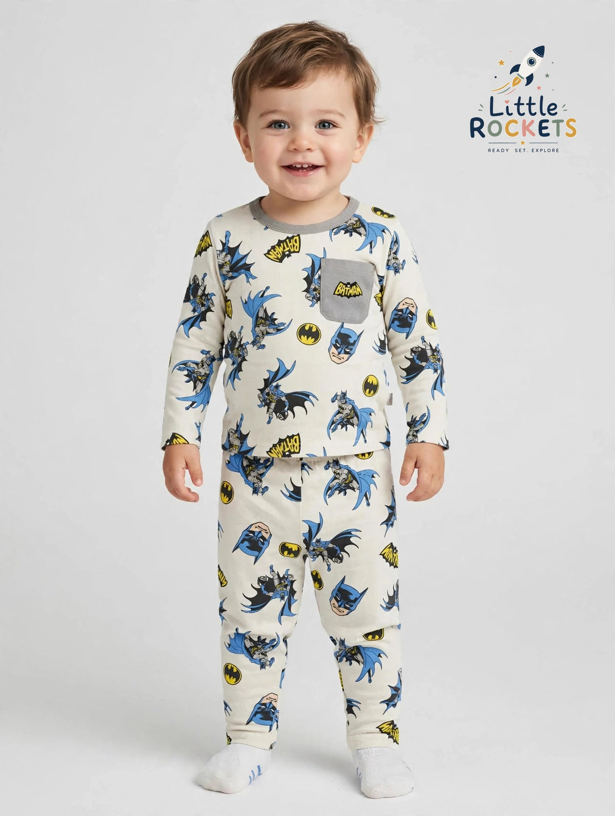 Batman Print Night Suit for Kids
